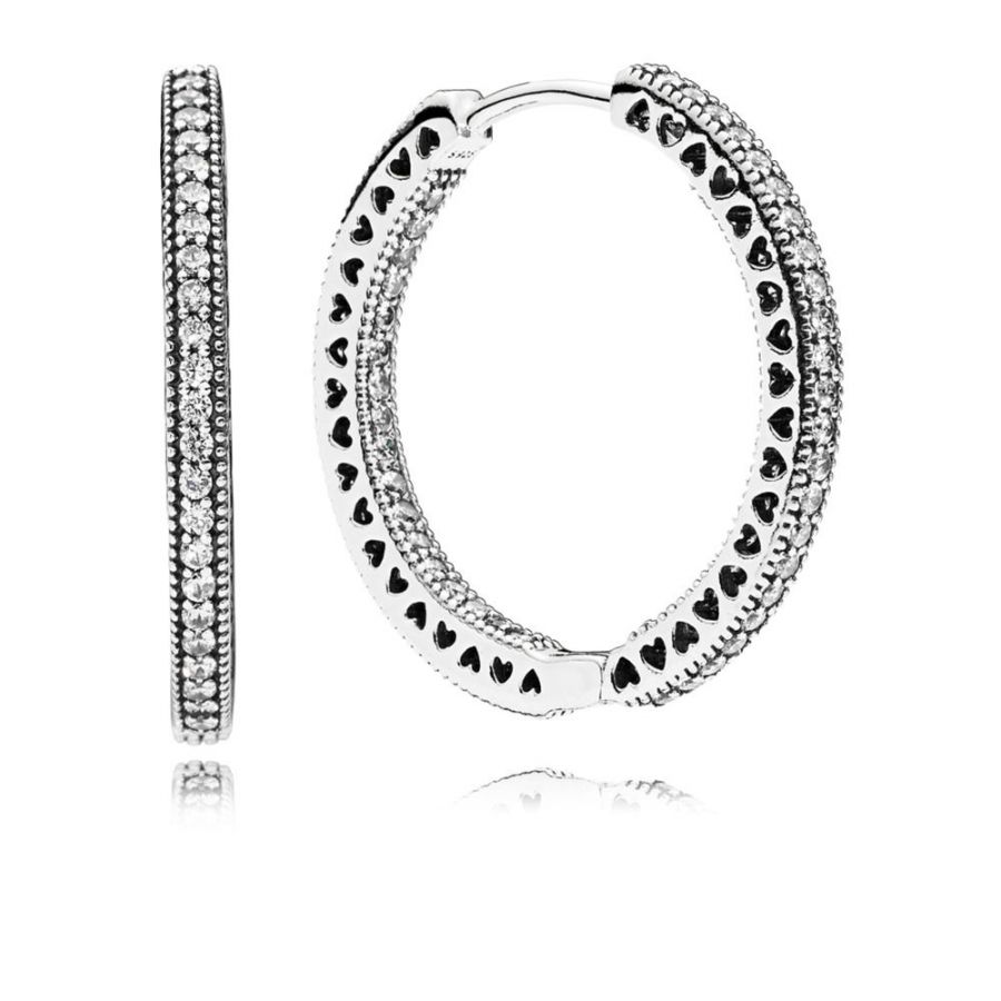 Creolen Funkeln und Herzen Sterling Silber