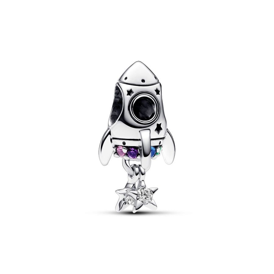 Charm Weltraumliebe Rakete Kristalle Sterling-Silber Hauptbild