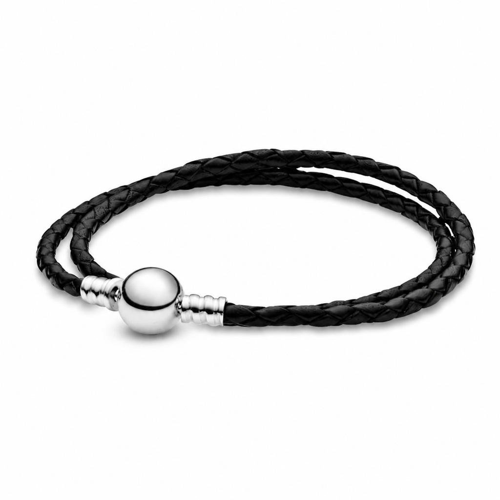 Lederarmband Moments Zweifach Gewickelt Silber