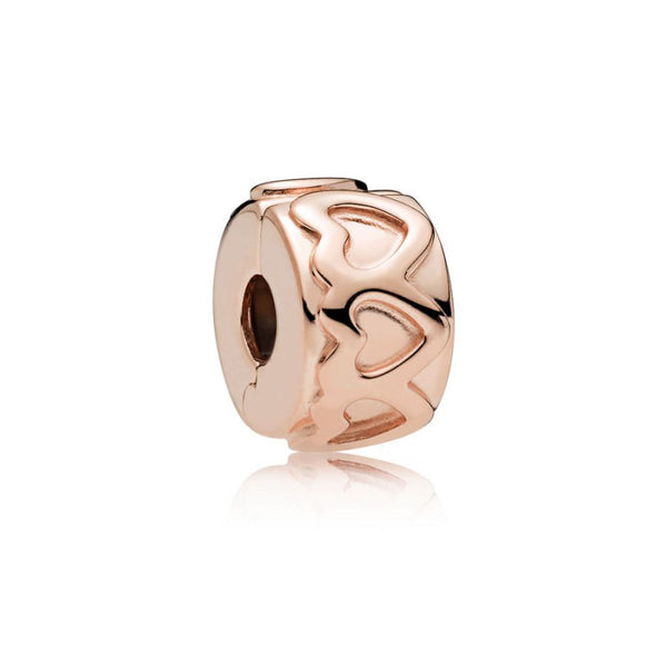 Rose  Charm Clip Row Of Hearts Herz