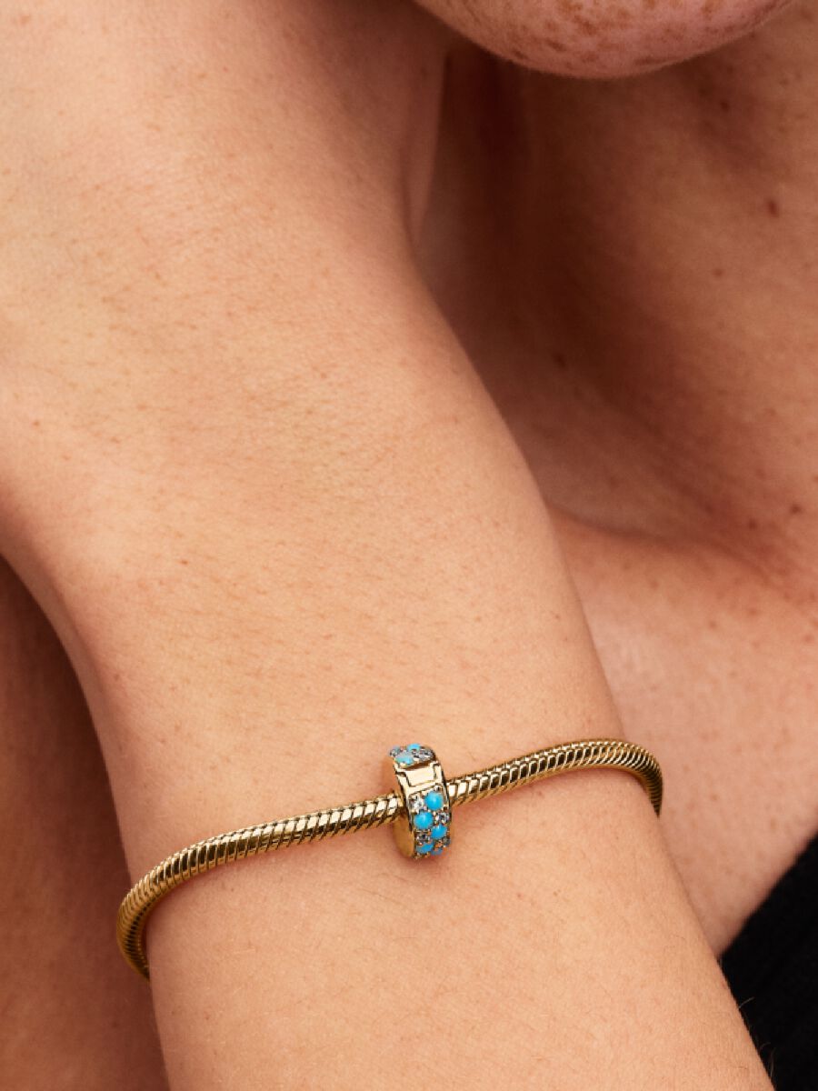 Aquablaues Clip-Charm 14 Karat Vergoldung Zweitbild