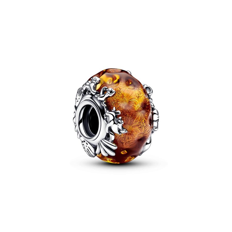 Charm König der Löwen Murano Orange Silber Hauptbild
