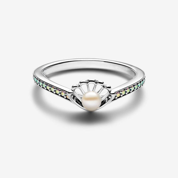 Prinzessin Arielle Muschel Behandelte Süßwasserzuchtperle Ring
