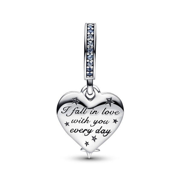 Charm-Anhänger Himmlische Sternschnuppe Herzen Silber