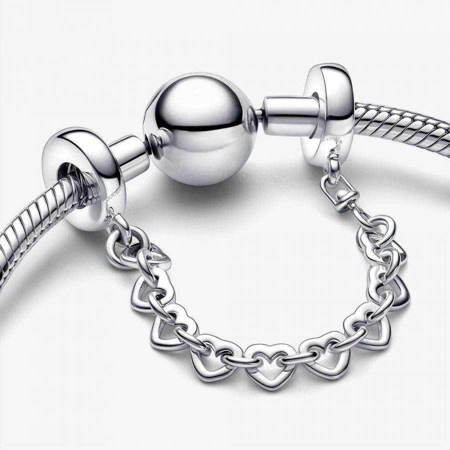 Komfortkette Verbundene Herzen Sterling-Silber