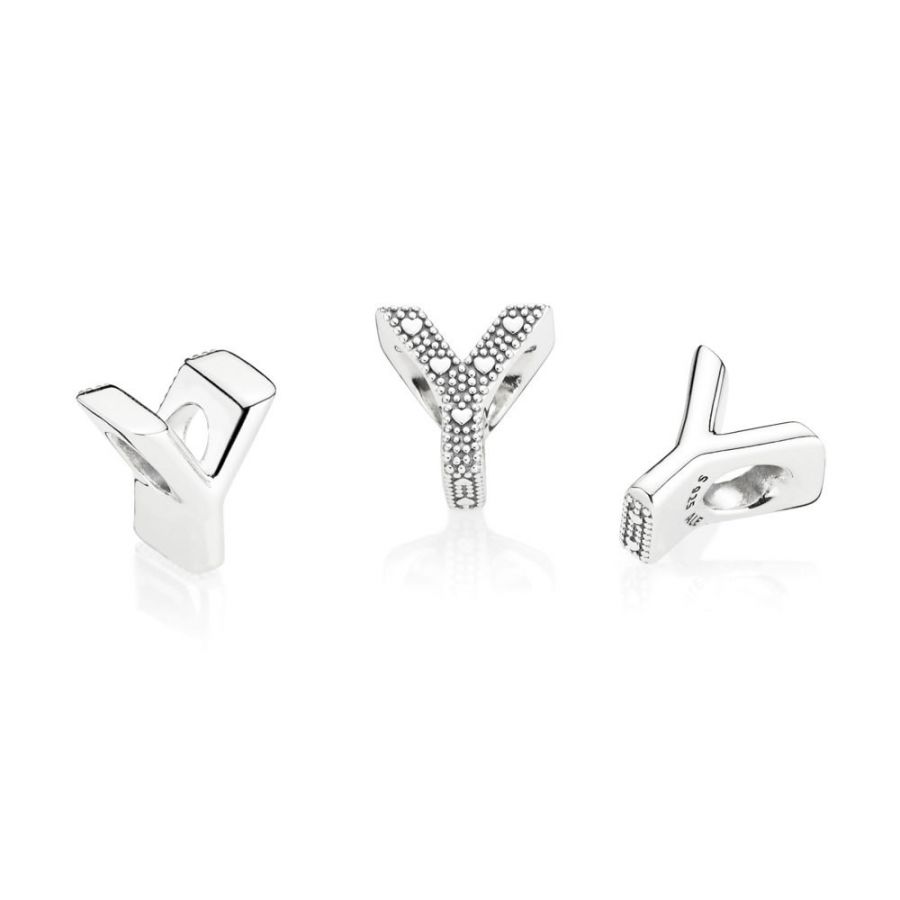Charm Buchstabe Letter Y Silber