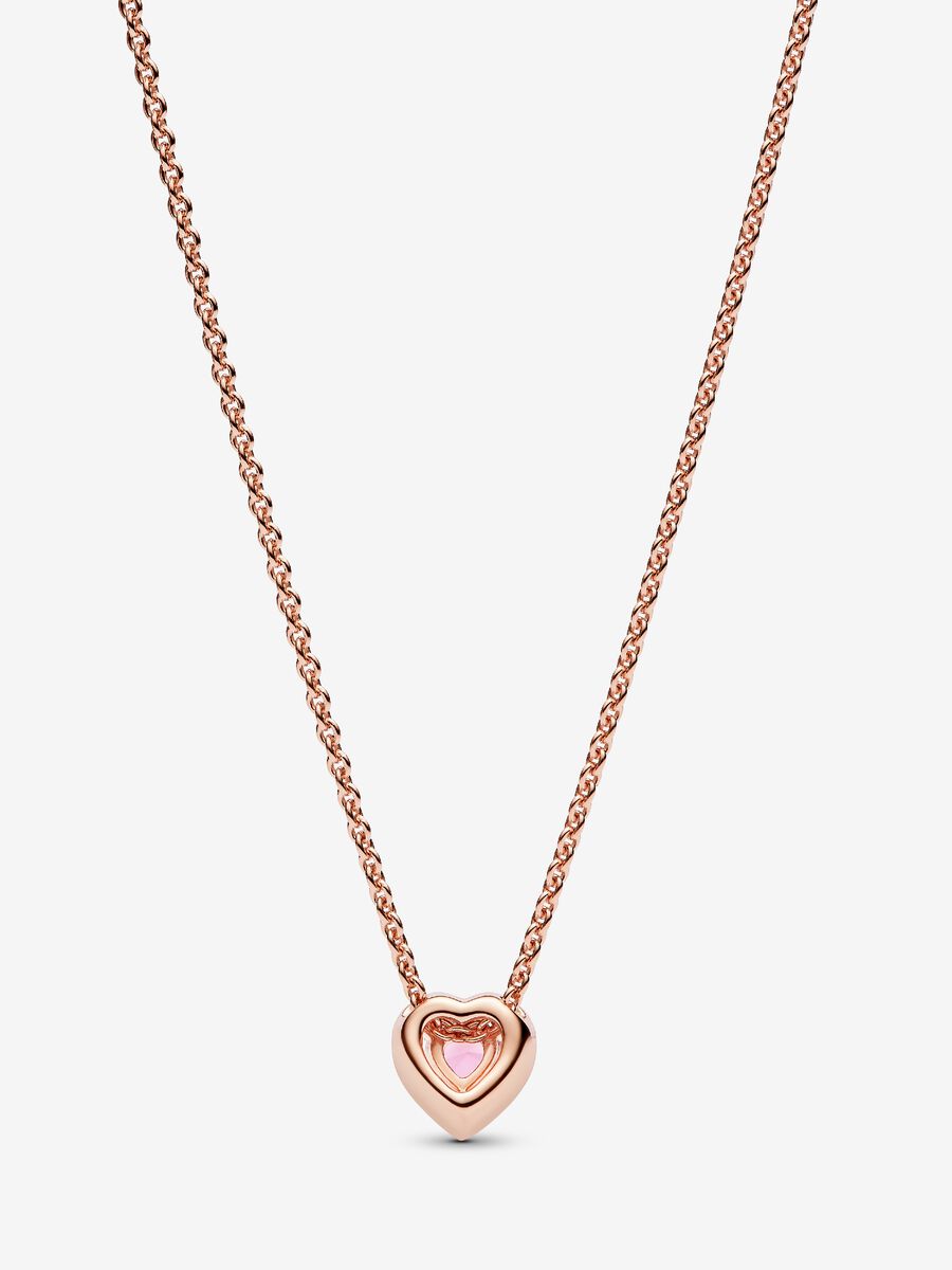 Rosafarbenes Herz Collier 14 Karat rosévergoldet