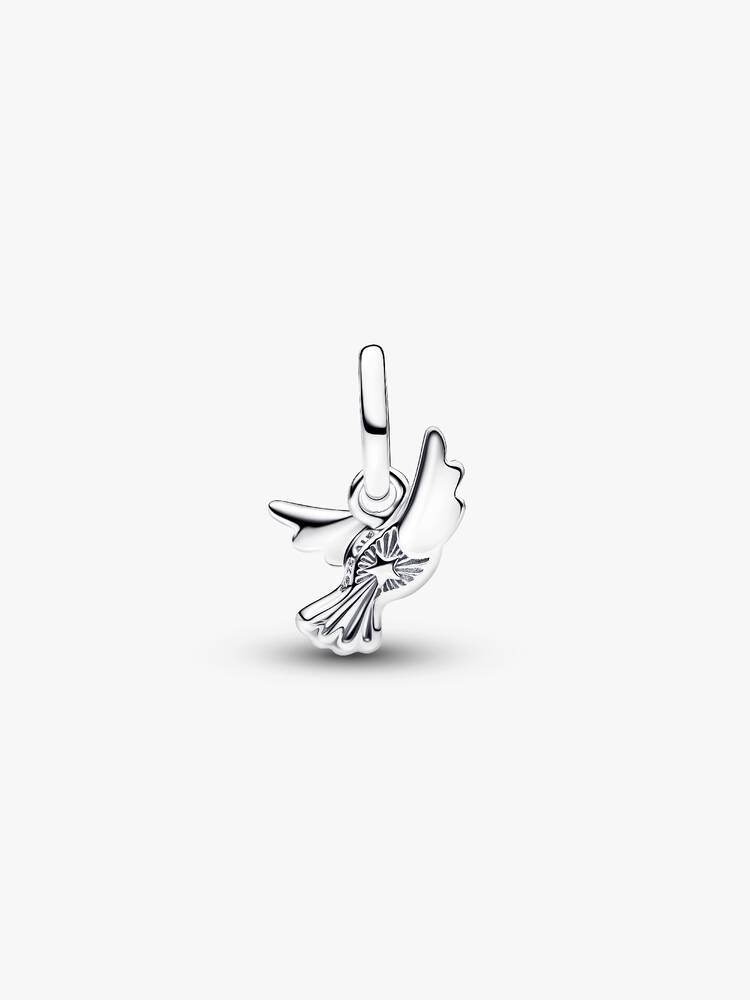 Weiße Taube Mini-Charm-Anhänger Sterling-Silber