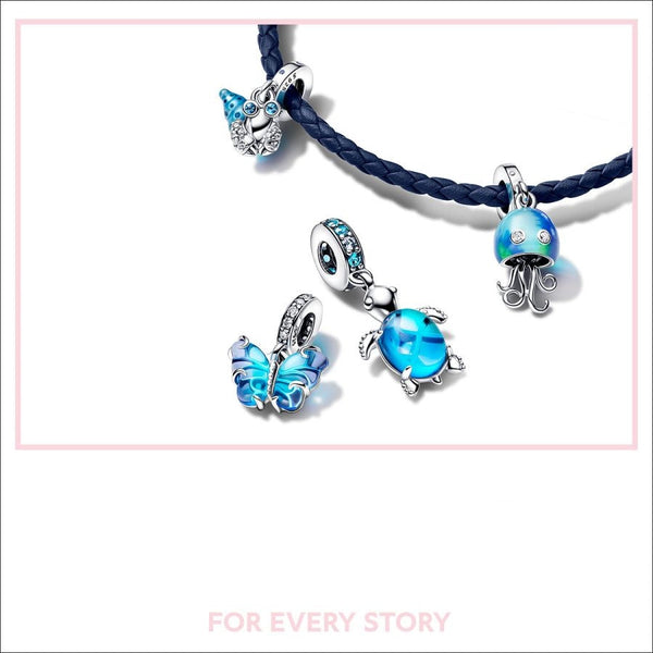 Charm-Anhänger Farbwechselnde Qualle Sterling-Silber