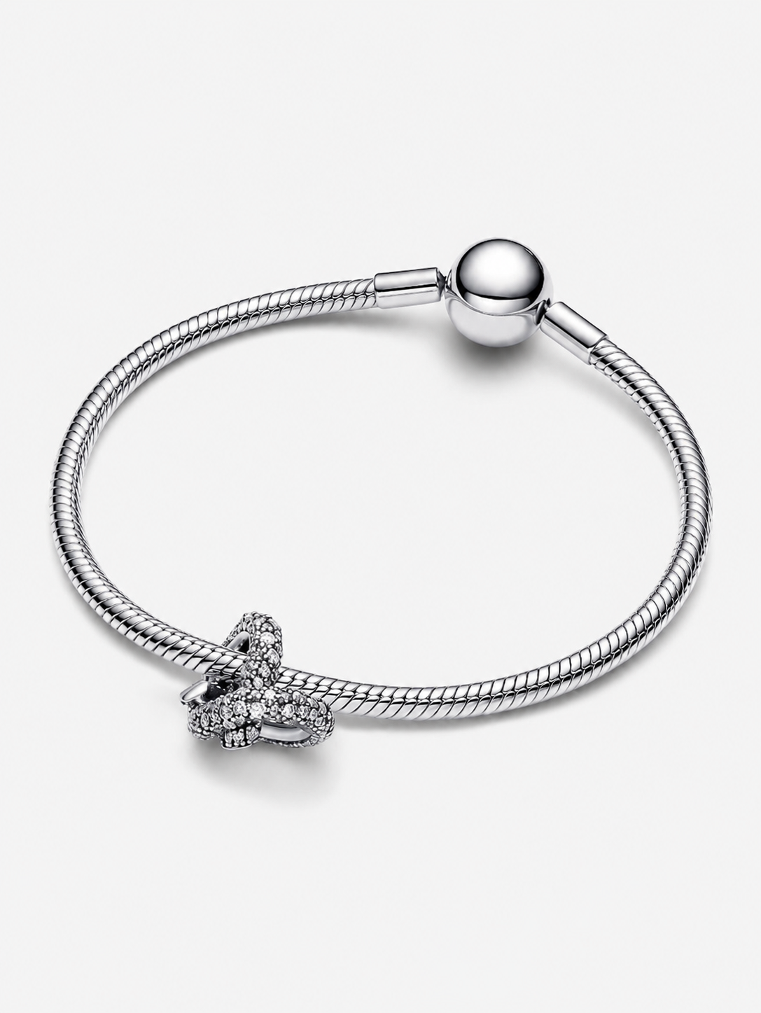 Pavé Unendlichkeitsknoten Herz-Charm