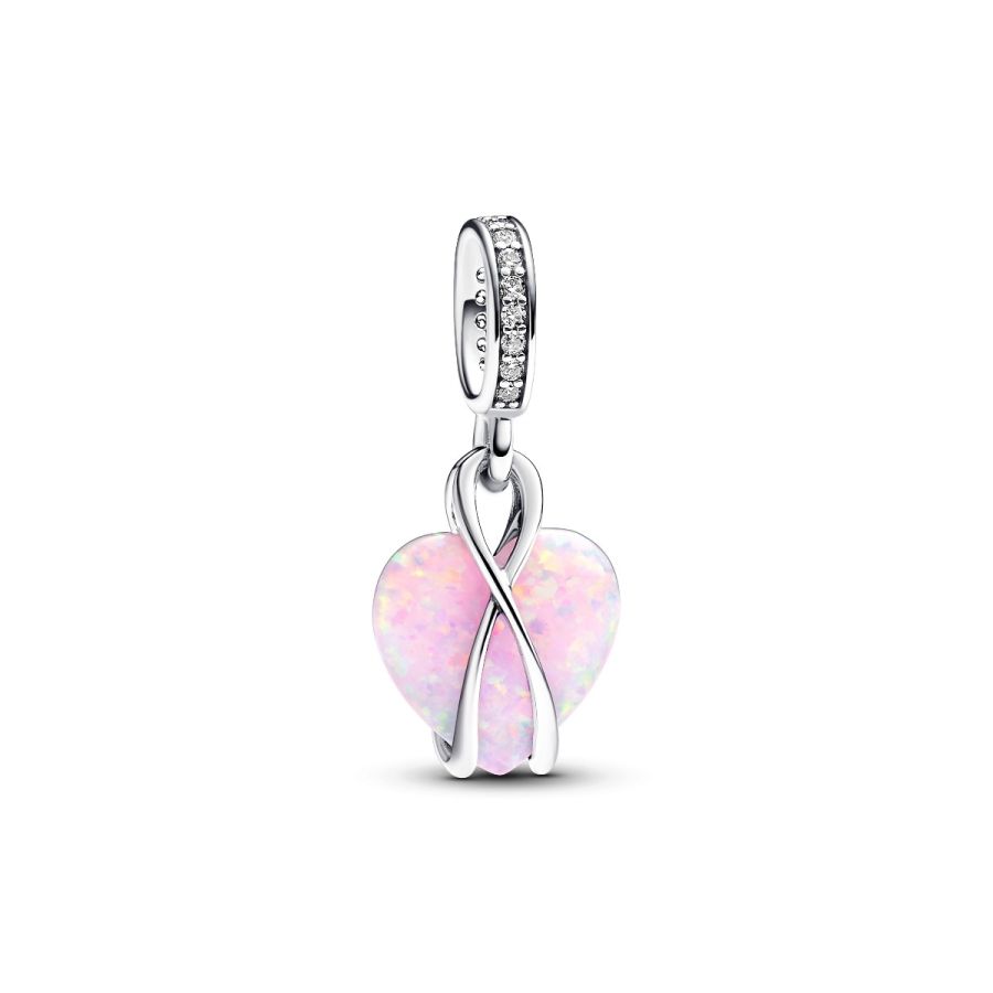 Charm-Anhänger Mum Schillerndes Herz Opal Silber Hauptbild