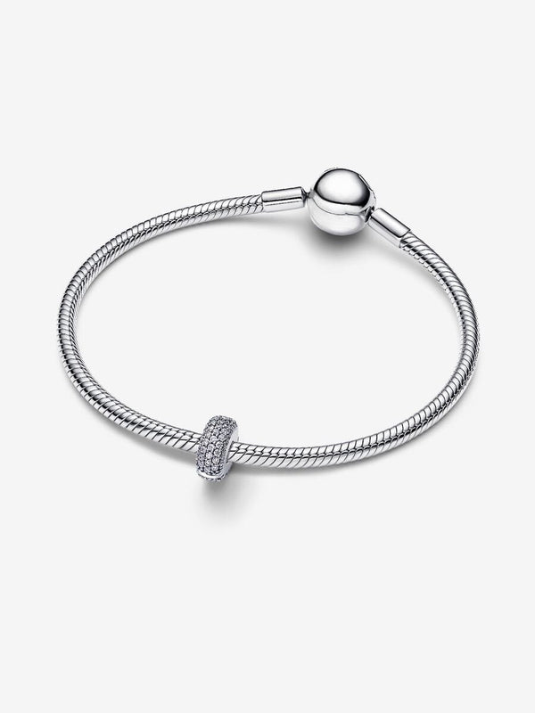 Pavé Clip-Charm Sterling-Silber