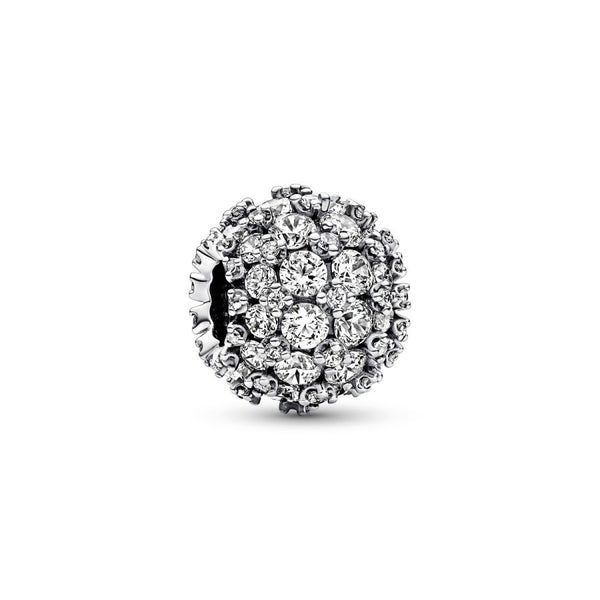 Charm Funkelndes Rundes Pavé Zirkonia Sterling-Silber