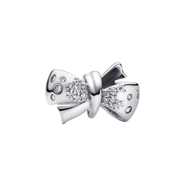 Charm Funkelnde Schleife Zirkonia Sterling-Silber
