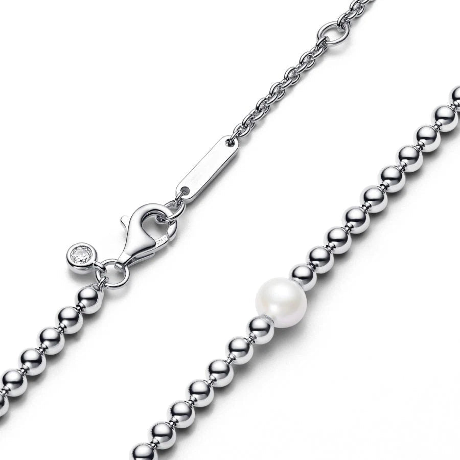 393176C01 Halskette Collier Süßwasserzuchtperle Silber