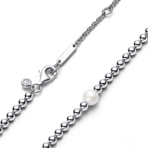 393176C01 Halskette Collier Süßwasserzuchtperle Silber