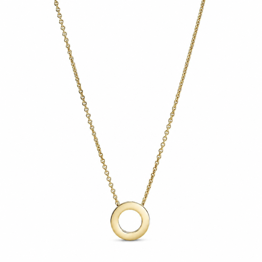 367436C01 Halskette Anhänger Logo Pavé-Kreis 14k Gold Plattiert
