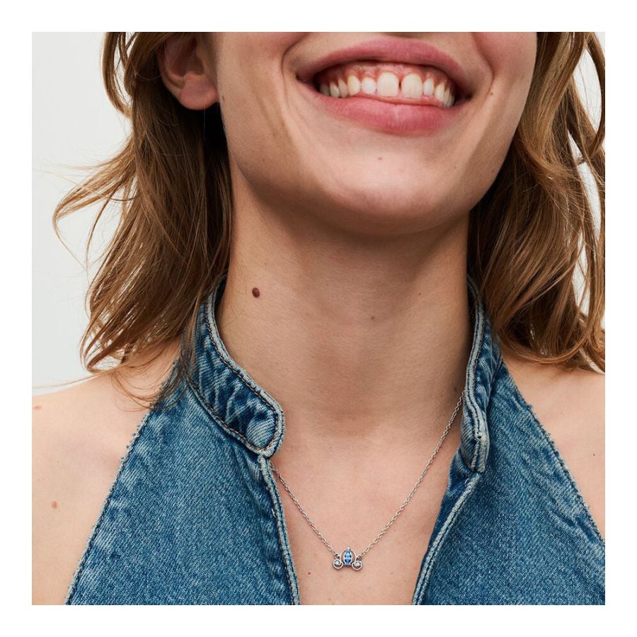 Collier-Halskette Cinderellas Kutsche Zirkon Silber