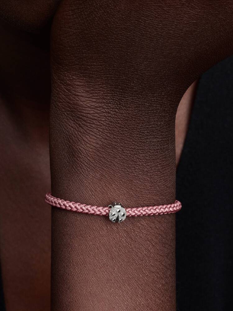 Strukturierter Marienkäfer Mini-Charm Sterling-Silber Zweitbild