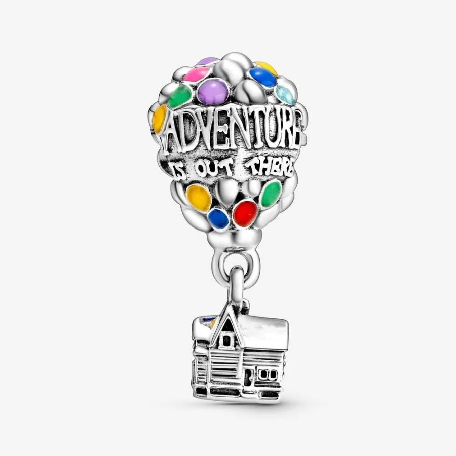 Charm Oben Haus und Ballon Silber