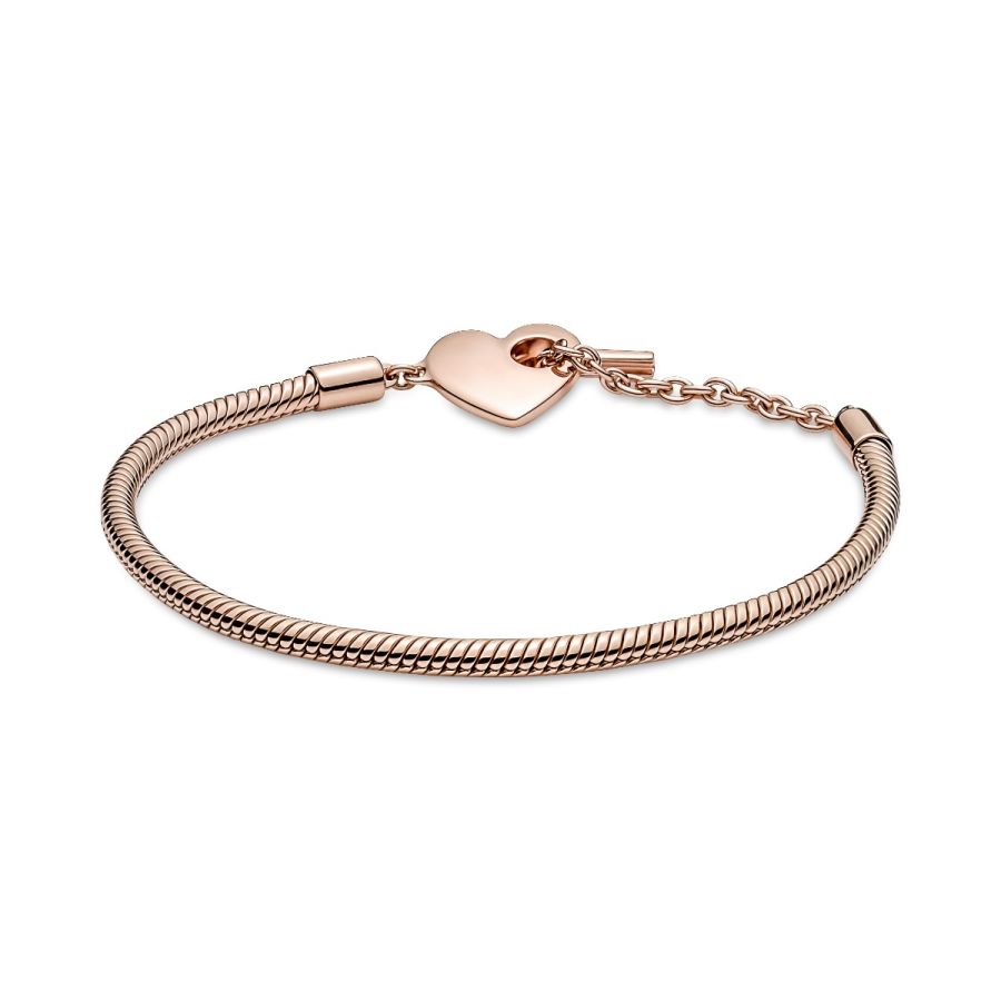 Armband Moments Herz T-Verschluss 14k Rosé Vergoldet