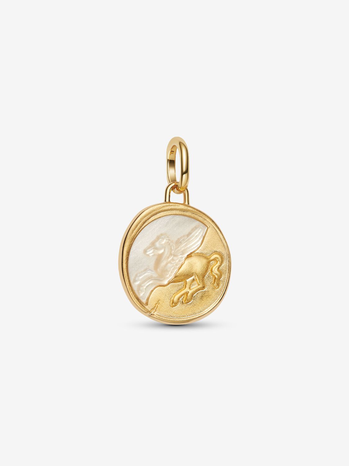 Pegasus Medaillon-Charm Sterling-Silber, 14 Karat Vergoldung Hauptbild