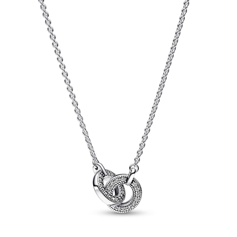 392736C01 Halskette Anhänger Signature Verschlungener Pavé Silber