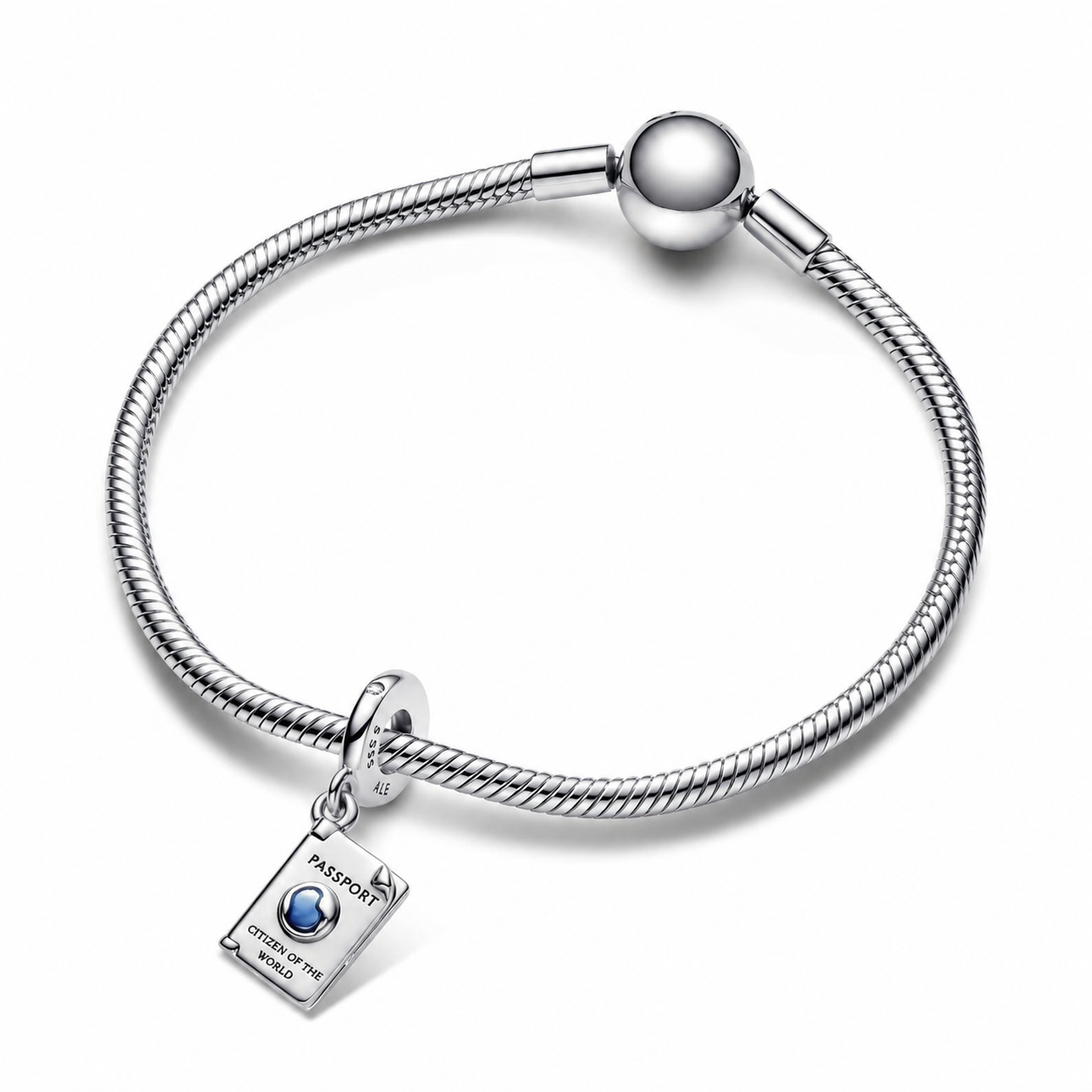 Charm-Anhänger Aufklappbarer Reisepass Sterling-Silber