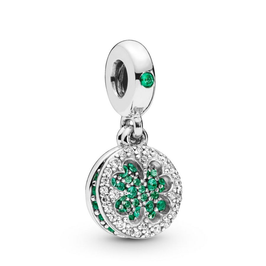 Charm-Anhänger Dazzling Clover Silber Hauptbild