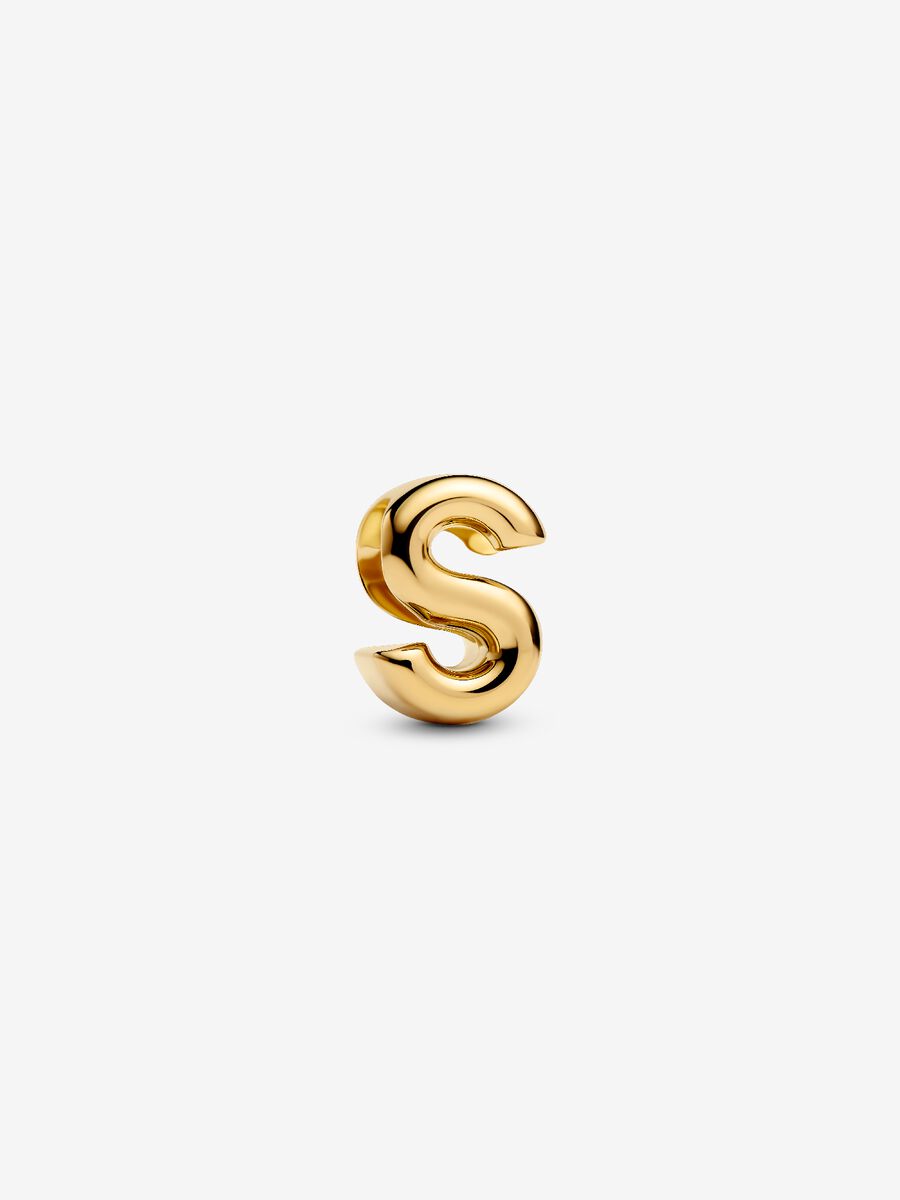 Buchstabe S Alphabet-Mini-Charm 14 Karat Vergoldung