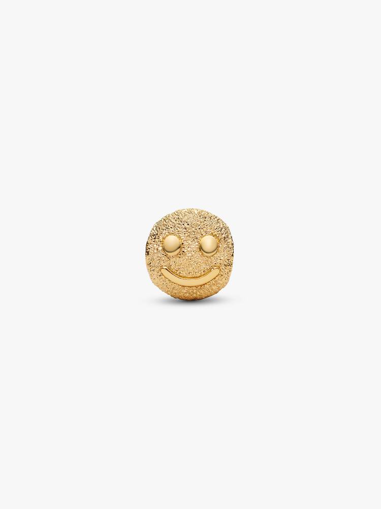 Strukturiertes Glückliches Gesicht Mini-Charm 14 Karat Vergoldung