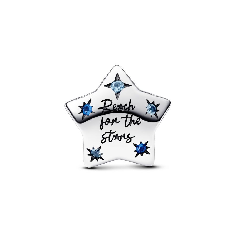Charm Auffälliges Funkelndes Stern Blau Silber Zweitbild