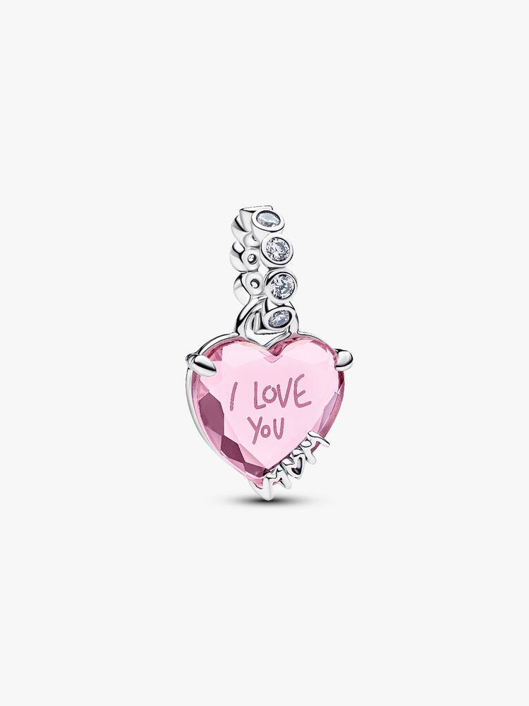 I Love You Mom Charm-Anhänger Sterling-Silber