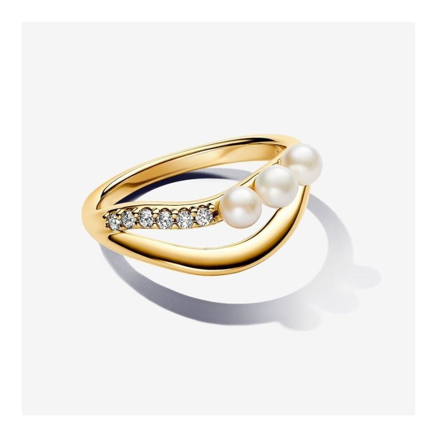 Essence Ring Perlen und Pavé Vergoldet