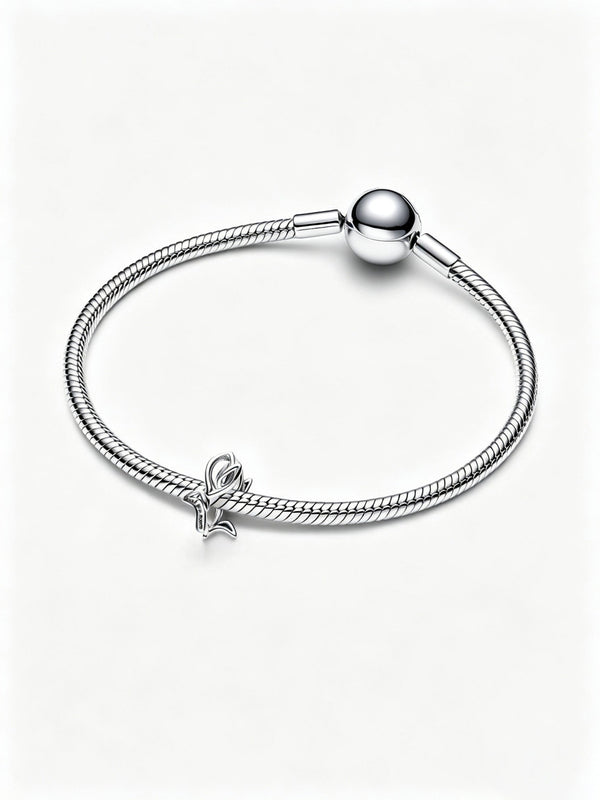 Tulpe Offen gearbeitetes Charm Sterling-Silber