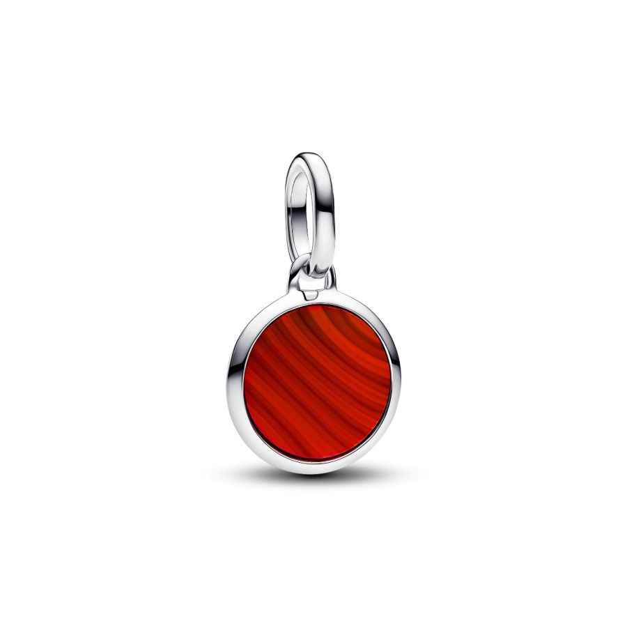 Mini-Medaillon-Charm Gravierbares Rotes Murano-Glas Hauptbild