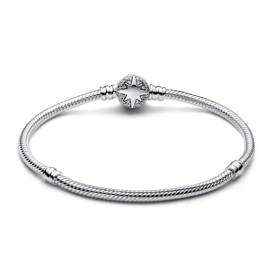 Gliederarmband Polarstern-Verschluss Silber
