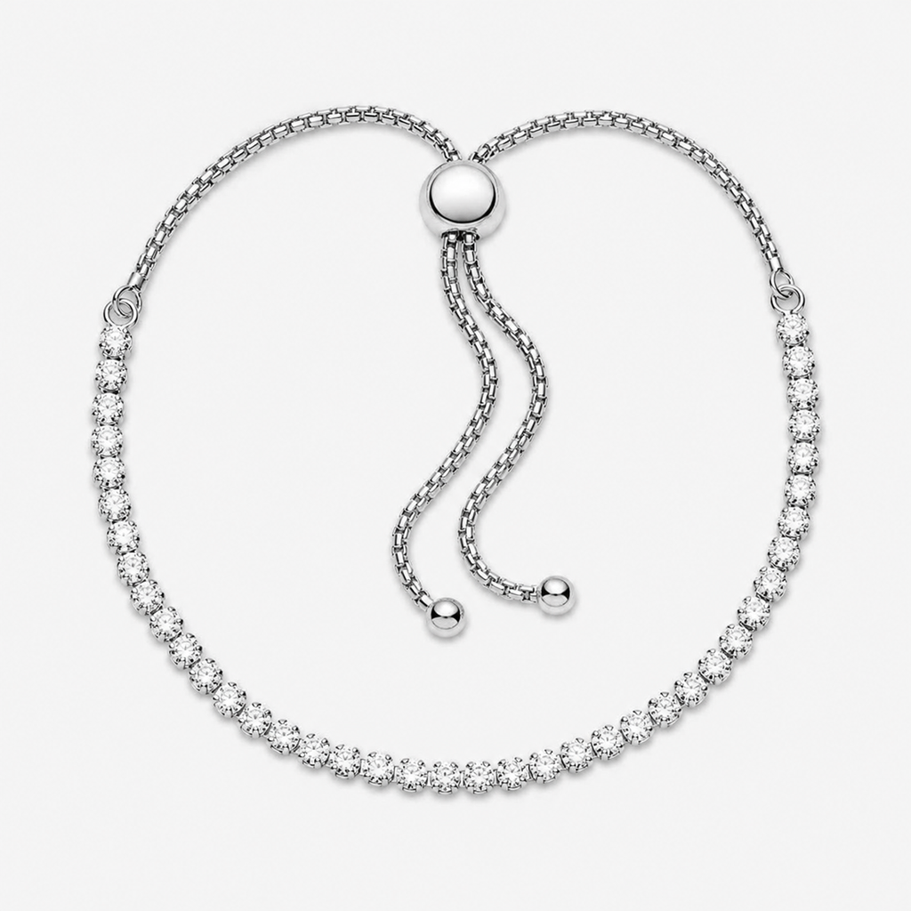 Schiebe-Tennisarmband Funkelnd Sterling-Silber