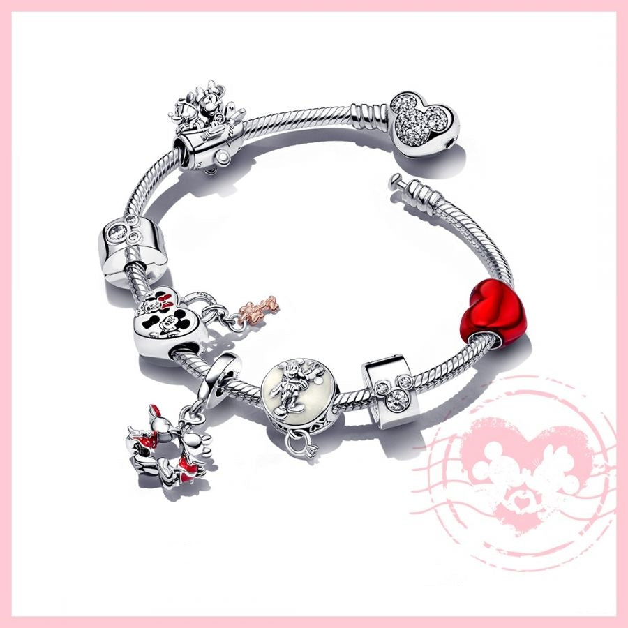 Charm Micky Maus & Minnie Maus Flugzeug Sterling-Silber