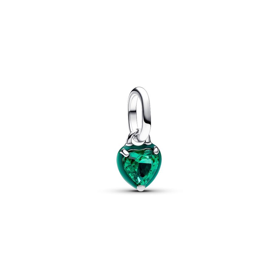 Mini-Charm-Anhänger Chakra Herz Grün Silber Hauptbild