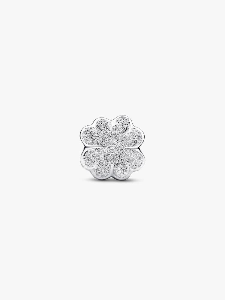 Strukturiertes Kleeblatt Mini-Charm Sterling-Silber