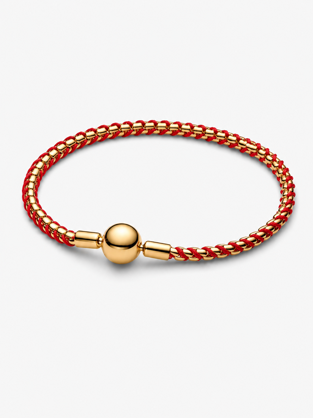 Rote Kordel Gliederarmband 14 Karat Vergoldung Hauptbild
