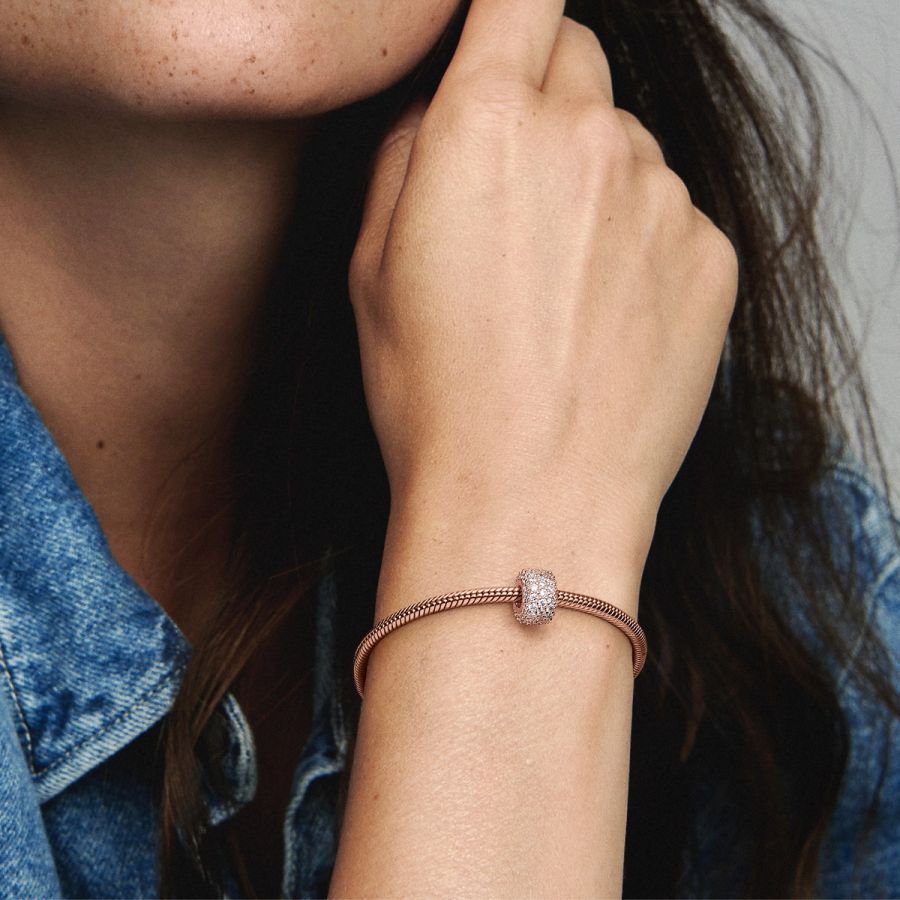 Charm Funkelndes Dreireihiges Pavé Zirkonia Rosévergoldet Zweitbild