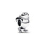 Charm Ski-Pinguin Emaille Schwarz Zirkonia Weiß Silber