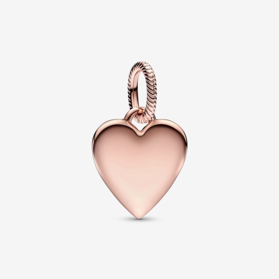 Charm-Anhänger Gravierbarer Herz 14k Rosé Vergoldet Hauptbild