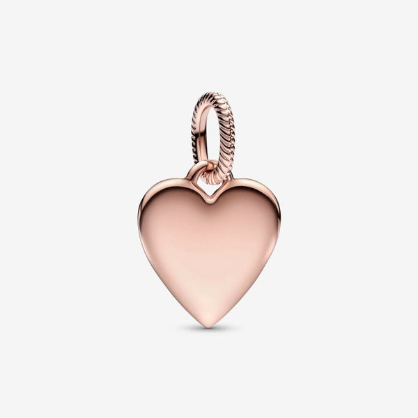 Charm-Anhänger Gravierbarer Herz 14k Rosé Vergoldet