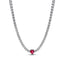 Halskette Choker Strahlenkranz Rotes Herz Silber  cm