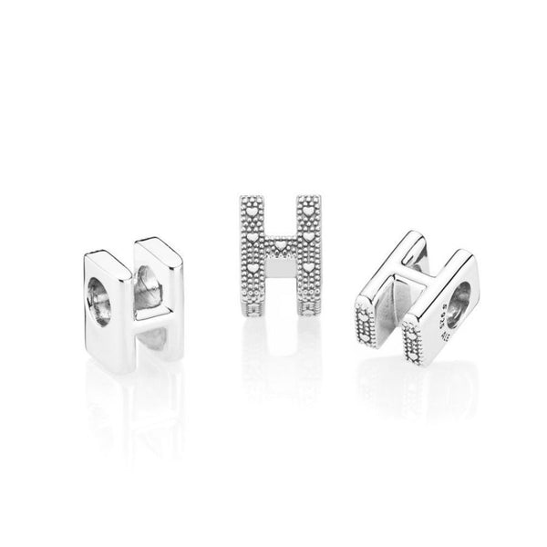 Charm Buchstabe Letter H Silber