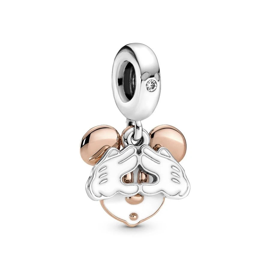 Charm-Anhänger Micky Maus Silber 14k Rosé Vergoldet