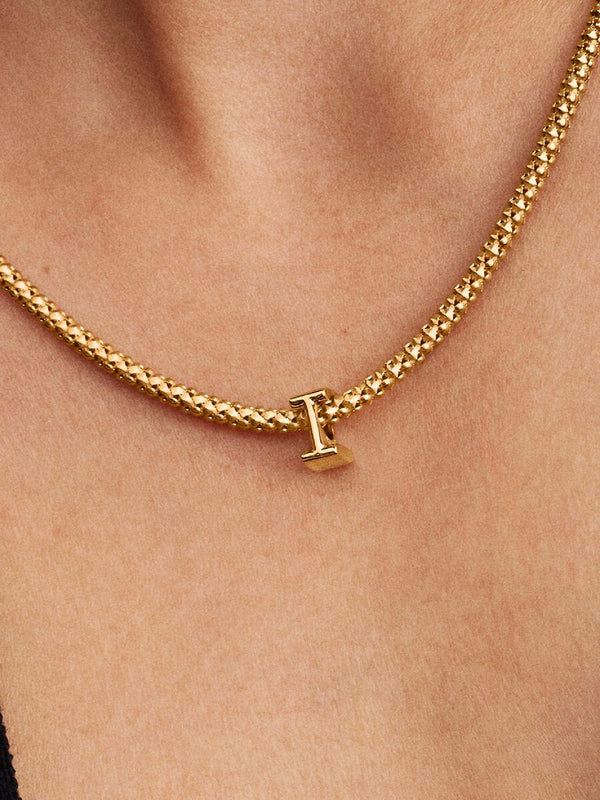 Buchstabe I Alphabet -Mini-Charm 14 Karat Vergoldung